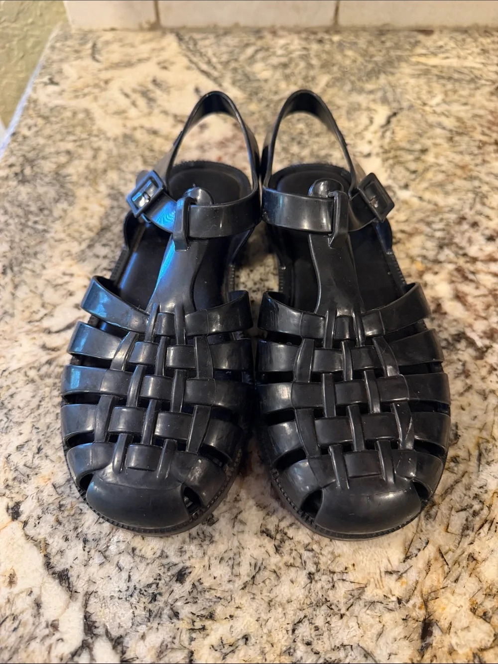 MINI MELISSA GIRLS POSSESSION JELLY SANDAL SZ 1 youth Black
